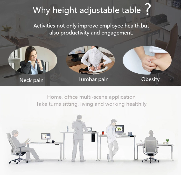 2020 Amazon Popular Sale Pneumatic Teardrop Training Table Ergonomic Height Adjustable Standing Desk