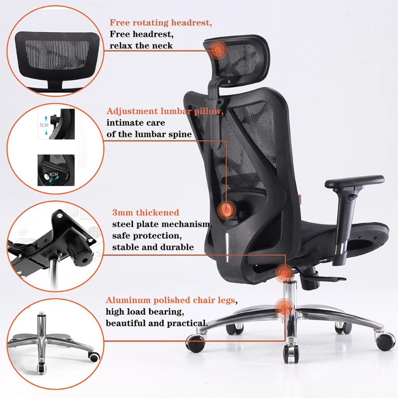 M57- Commercial Full Mesh Ergonomic Adjustable Softable Computer Executive Swivel High Back Boss Gray Office Chair