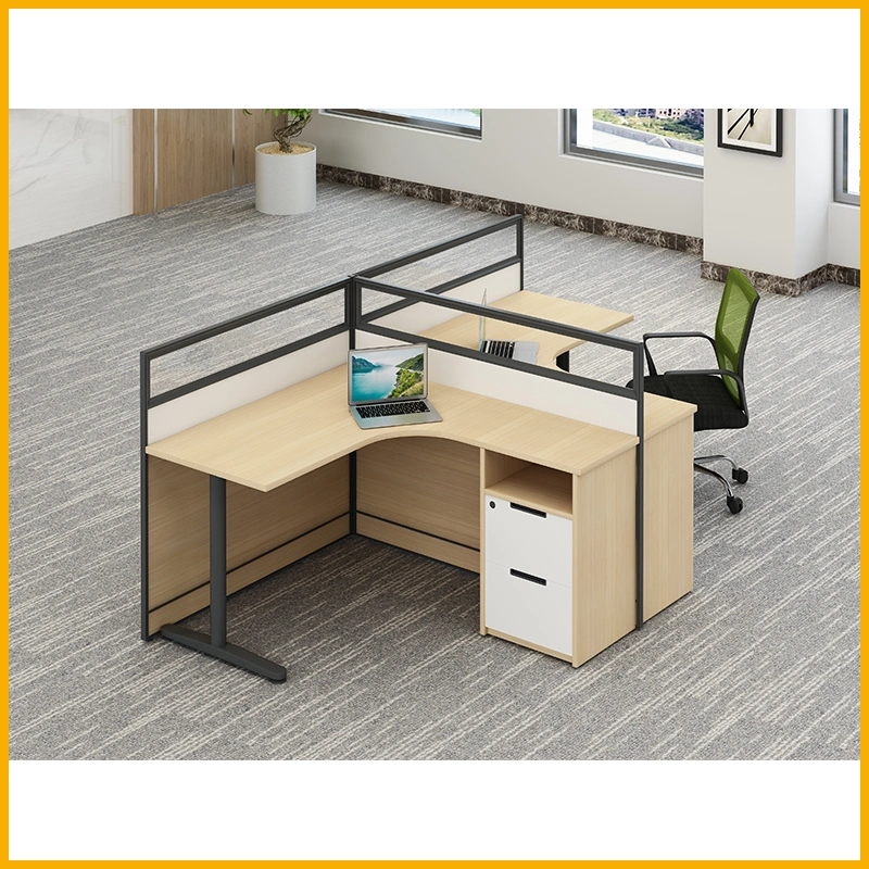 Simple Design Office Table Cubicle 120 Degree Dividers 3 Seats Workstation