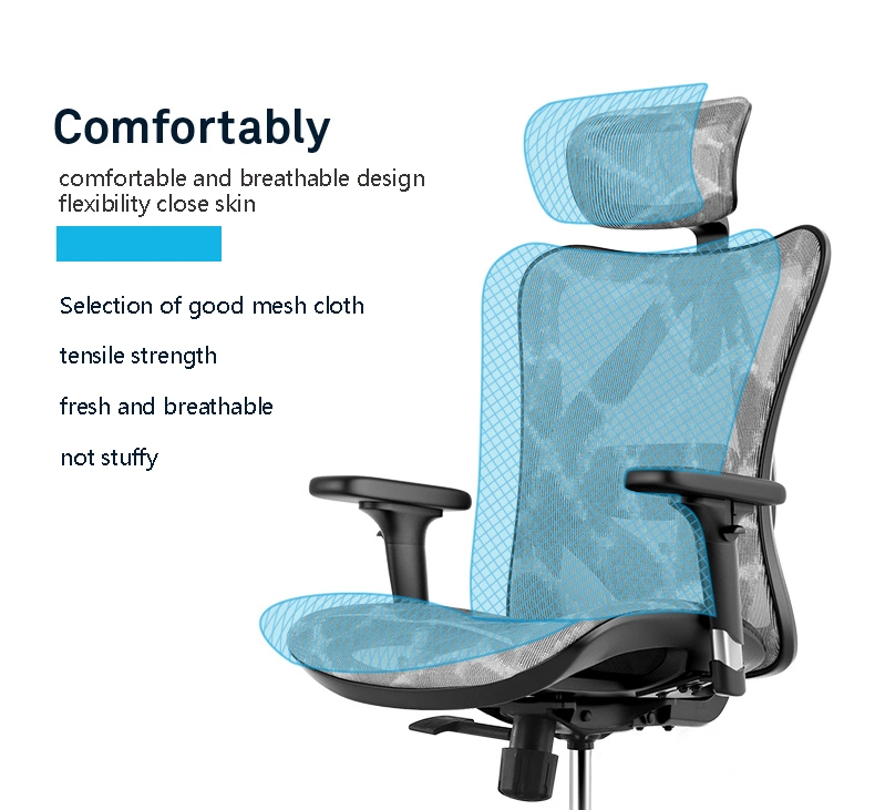 Chinese Modern Swivel Comfortable Sihoo M57 High Back Ergonomic Black Computer PU Adjustable Armrest Executive Mesh Office Chair